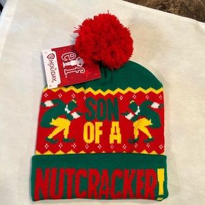 Elf The Movie-Son of a Nutcracker Beanie Hat, Buddy the Elf-Adult Unisex-O/S-NWT